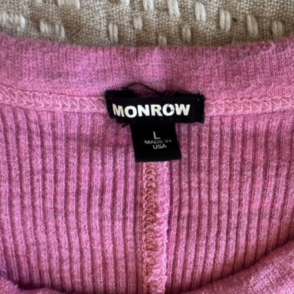 Monrow Supersoft Ribbed Cap Sleeve Midi Dress in Hot Pink Size L - Picture 4 of 5